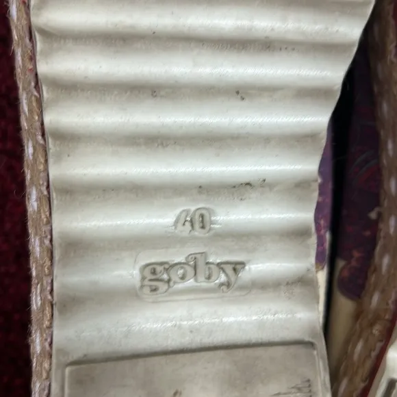 Goby Ganesha Elephant Canvas Slip on Espadrilles Size 40
