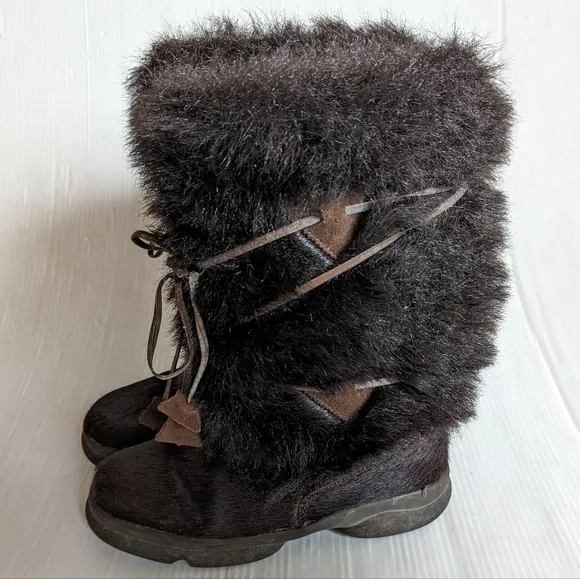 GOMMUS Women's Calf Hair Fur Lined Italian made boots