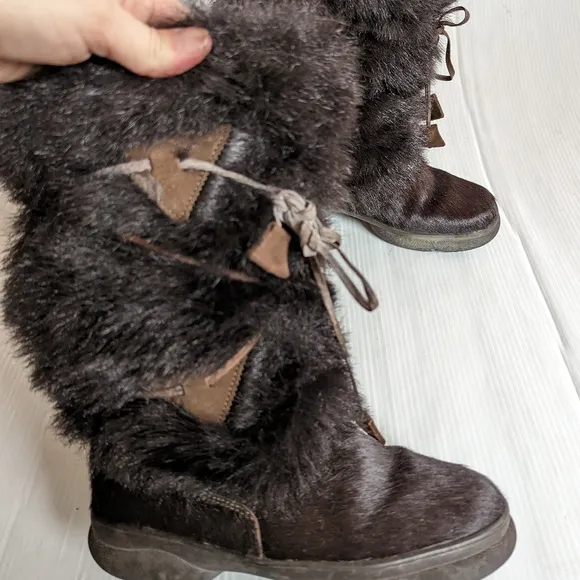 GOMMUS Women's Calf Hair Fur Lined Italian made boots