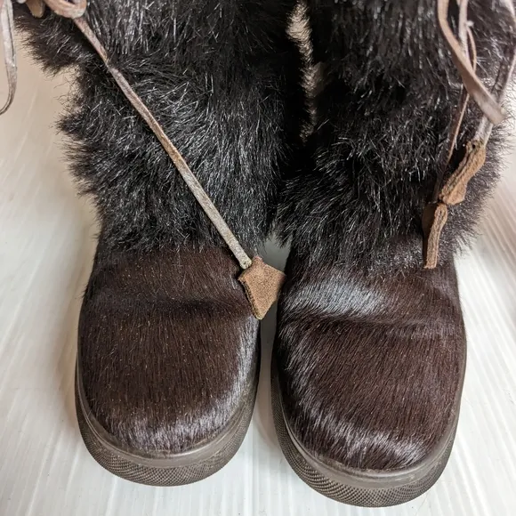 GOMMUS Women's Calf Hair Fur Lined Italian made boots