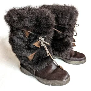 GOMMUS Women's Calf Hair Fur Lined Italian made boots