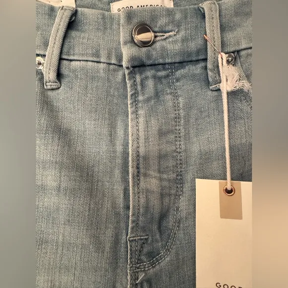 Good American Good Waist Crop GOOD WAIST CROPPED JEANS Light Blue Size 8/ 29