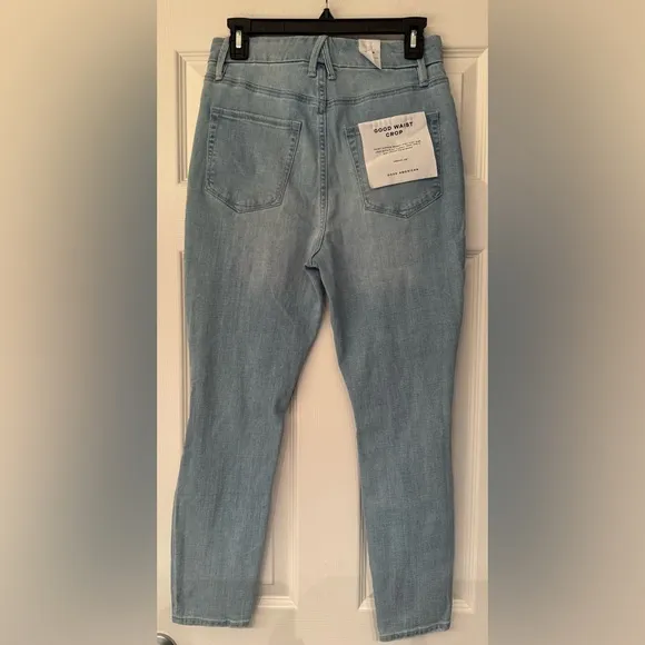 Good American Good Waist Crop GOOD WAIST CROPPED JEANS Light Blue Size 8/ 29