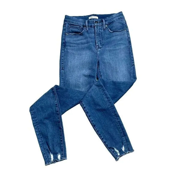 Good American Good Waist With Chewed Hem Jeans Sz 26