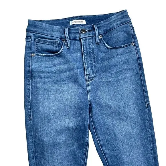 Good American Good Waist With Chewed Hem Jeans Sz 26
