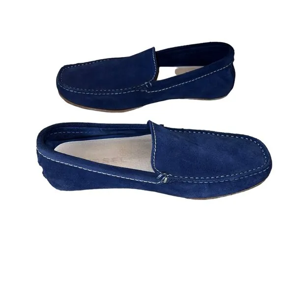 Gorgeous! Diesel Blue Suede Leather Loafers Flats Sz 40 or 7.5 (M) &amp; 9.5…