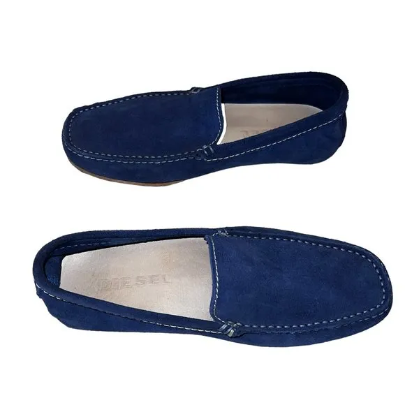 Gorgeous! Diesel Blue Suede Leather Loafers Flats Sz 40 or 7.5 (M) &amp; 9.5…