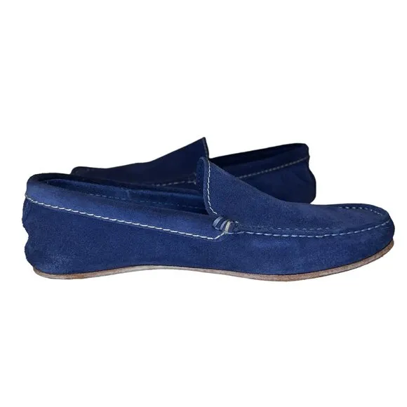 Gorgeous! Diesel Blue Suede Leather Loafers Flats Sz 40 or 7.5 (M) &amp; 9.5…