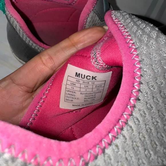 Gray and Pink Athletic Sneakers with Mesh Upper