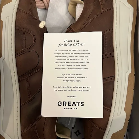 GREATS Brooklyn Cooper Low Lace-Up‎ Brown Sneakers