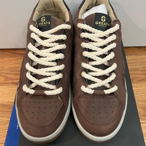 GREATS Brooklyn Cooper Low Lace-Up‎ Brown Sneakers