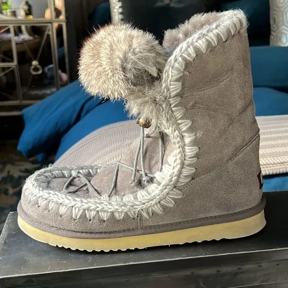 Grey Eskimo Dream Catcher lace up Mou Boots