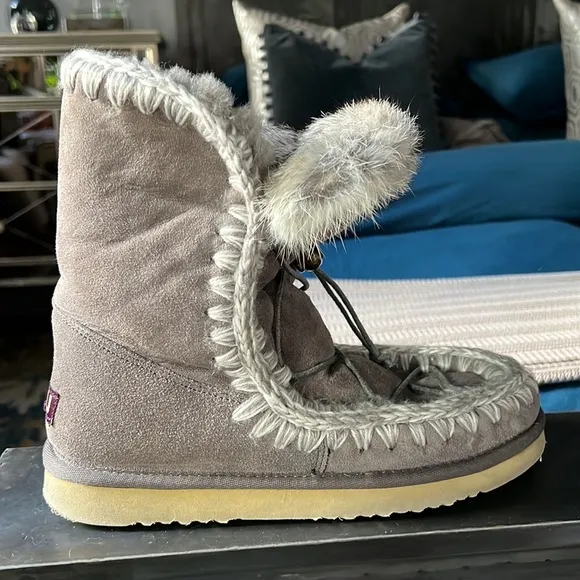 Grey Eskimo Dream Catcher lace up Mou Boots