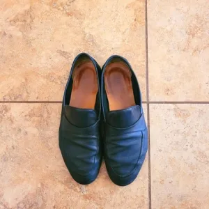 Gucci Black Leather Loafers Slip-Ons