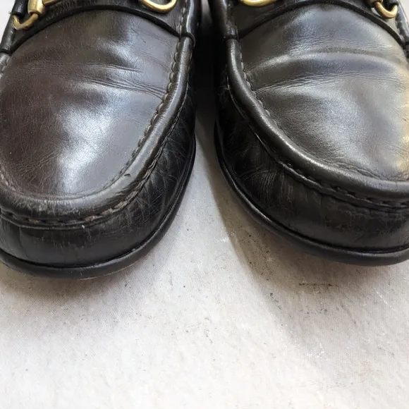 Gucci Brown Gold Loafers Slip-Ons