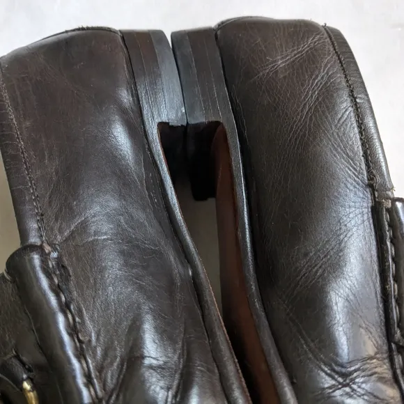 Gucci Brown Gold Loafers Slip-Ons