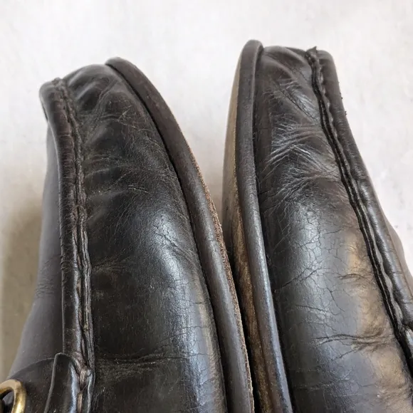 Gucci Brown Gold Loafers Slip-Ons
