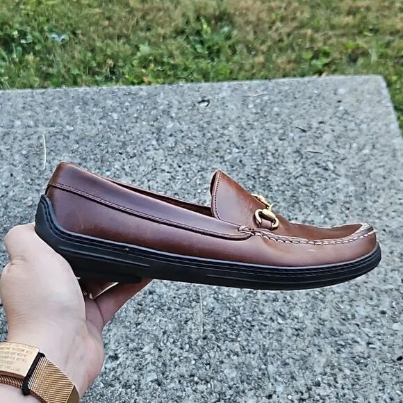 Gucci Brown Horsebit Loafers 0424B size 8