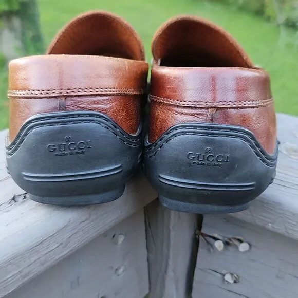 Gucci Brown Horsebit Loafers 0424B size 8