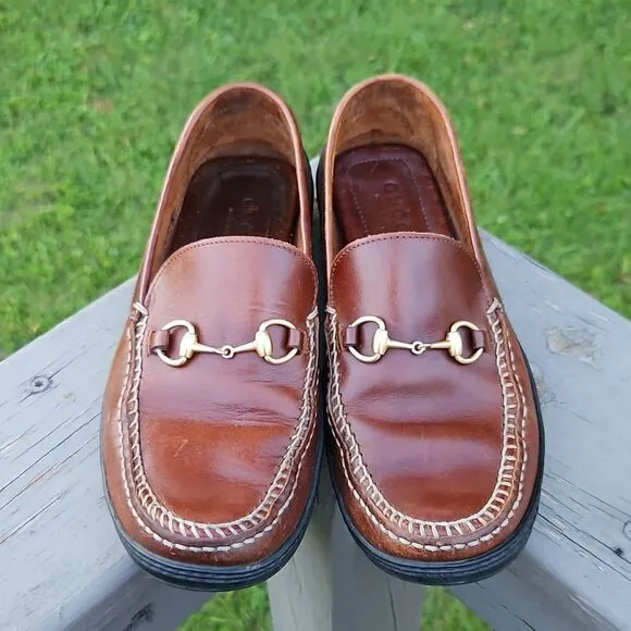 Gucci Brown Horsebit Loafers 0424B size 8