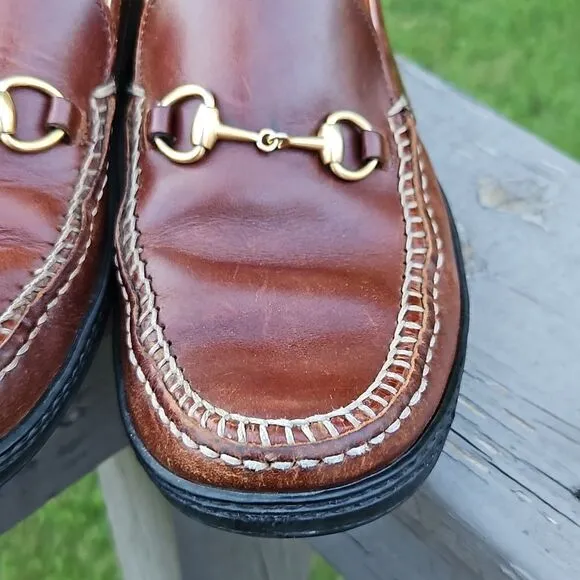 Gucci Brown Horsebit Loafers 0424B size 8