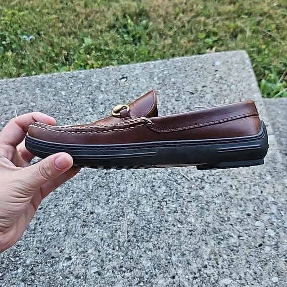 Gucci Brown Horsebit Loafers 0424B size 8