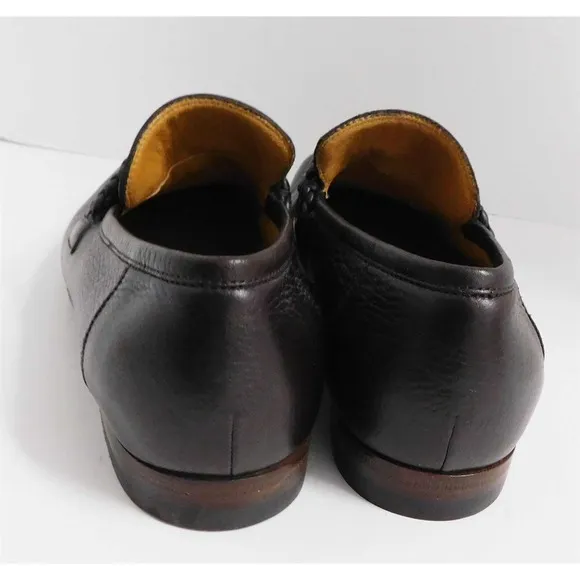 Gucci Brown Leather Braided Detail Dress Loafers Italy 6