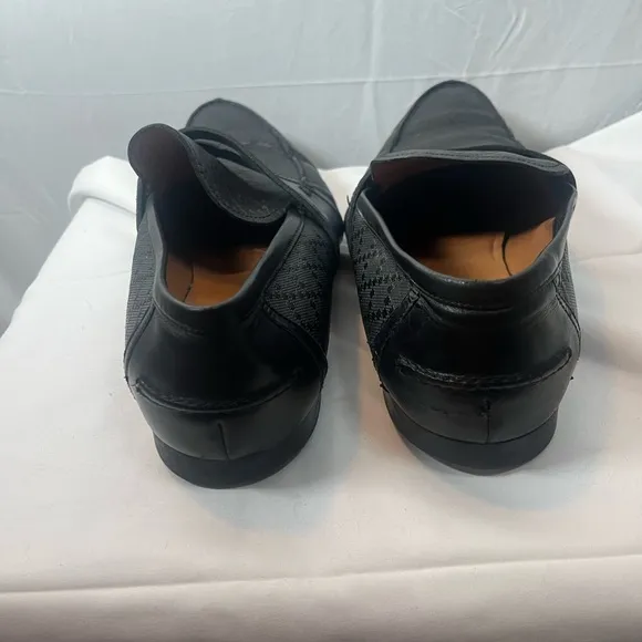 GUCCI Hilary Lux Black Diamond Penny Loafers Leather Men Size 10.5 Made In Italy