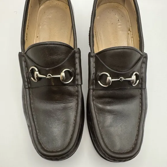 Gucci Horsebit Accent Leather Loafers Women’s Size 8