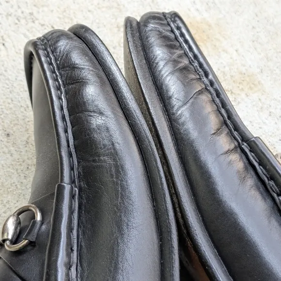 Gucci Horsebit Loafers Black Leather Men 8.5 D Snaffle