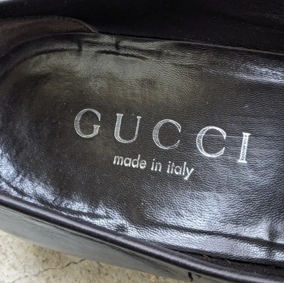 Gucci Horsebit Loafers Black Leather Men 8.5 D Snaffle