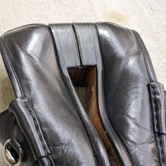 Gucci Horsebit Loafers Black Leather Men 8.5 D Snaffle