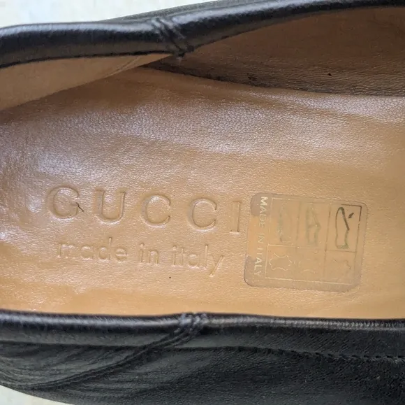 Gucci Horsebit Loafers Black Leather Red Wolf Men 7.5 Snaffle