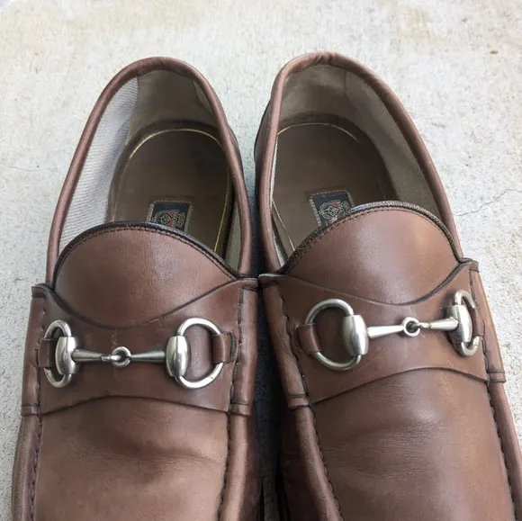 Gucci Horsebit Loafers Brown Leather Men 8.5