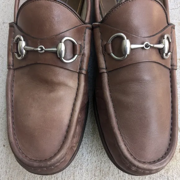 Gucci Horsebit Loafers Brown Leather Men 8.5