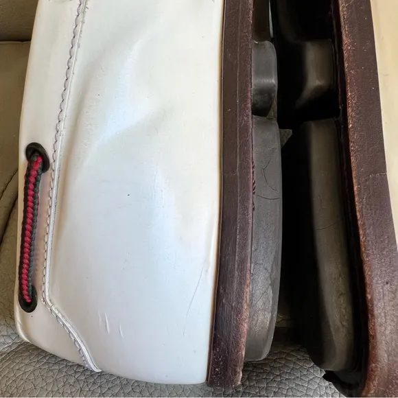 Gucci Leather Loafers Sz 7 B White Square Toe