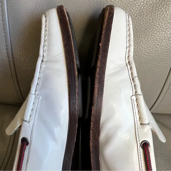 Gucci Leather Loafers Sz 7 B White Square Toe