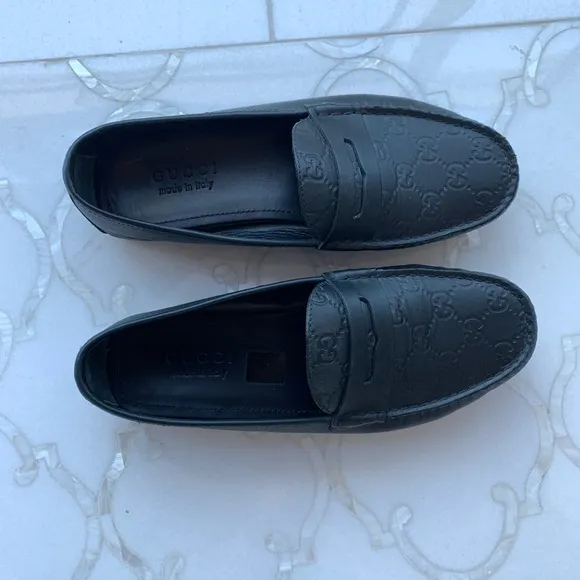 Gucci Men’s Black Loafers Classic Slip-On Shoes
