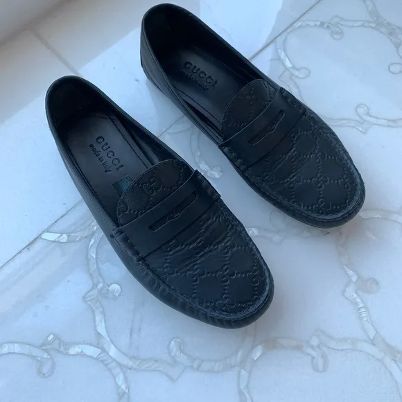 Gucci Men’s Black Loafers Classic Slip-On Shoes
