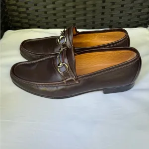 Gucci Men's Horse Bit Rich Brown Leather Loafers 7D