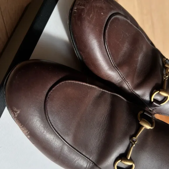 Gucci Princetown Brown Leather Loafers