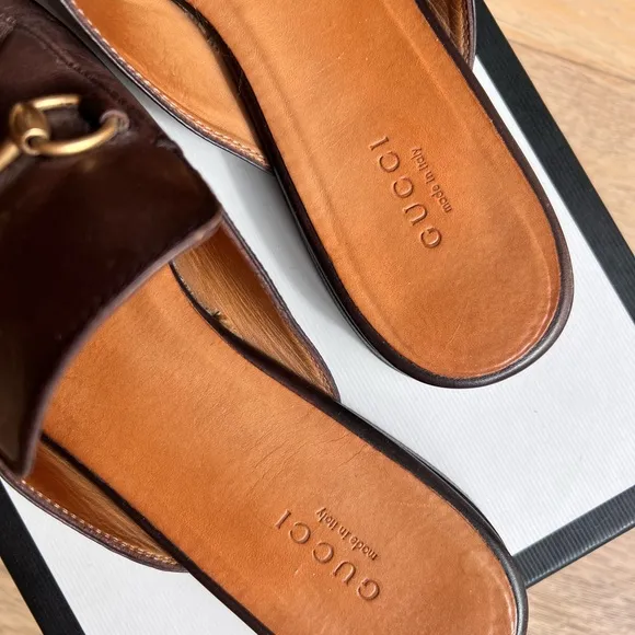 Gucci Princetown Brown Leather Loafers