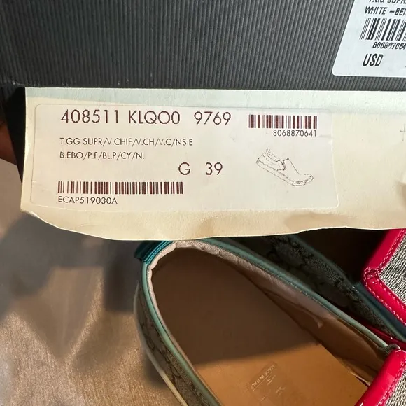 Gucci Slip-On Sneakers - Beige and Red