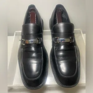GUCCI,black loafers mens’ leather sz 43 US 9.5 made in italy