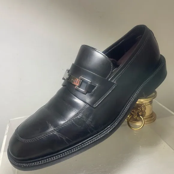 GUCCI,black loafers mens’ leather sz 43 US 9.5 made in italy