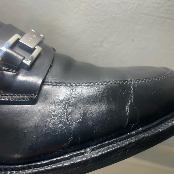 GUCCI,black loafers mens’ leather sz 43 US 9.5 made in italy