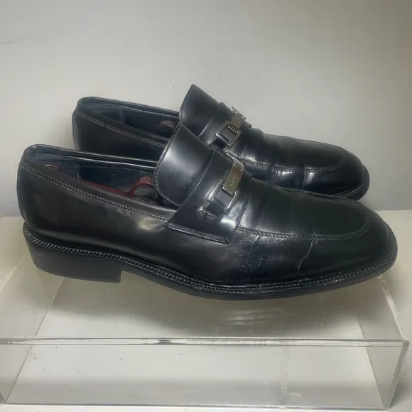 GUCCI,black loafers mens’ leather sz 43 US 9.5 made in italy