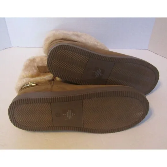 Guess GBG Los Angeles Aleya Brown Suede Ankle Boots Sherpa Lined NWOB Size 9