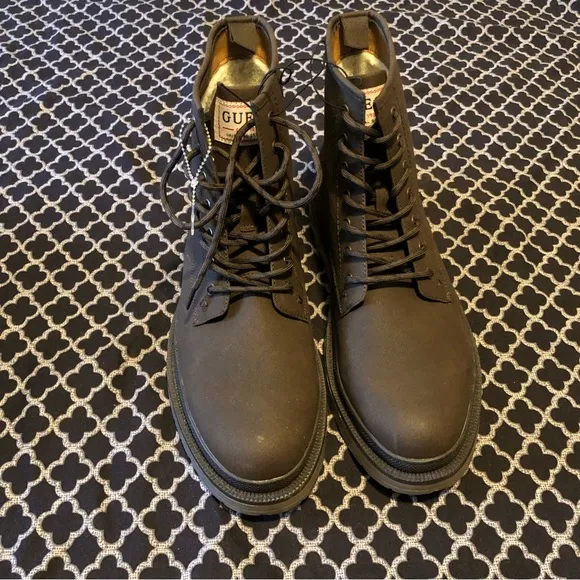 Guess Mens Boots Sz 12 Brown Lace Up Citizen Fashion Boot GMCitizen 2-R Faux Fur