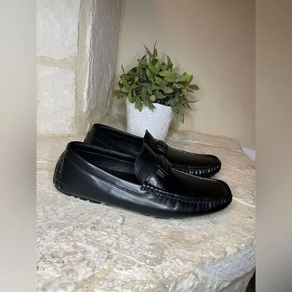 Guess black faux leather Alai Driving Loafers Sz 8